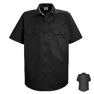 Men's No-Iron Twill Short Sleeve Work Shirt - Working Class Clothes